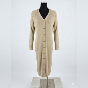 Talbots Button Front Ribbed Sweater Dress